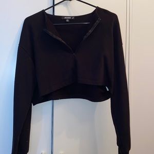 Misguided crop zip sweater